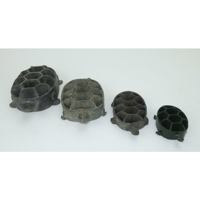 Vintage Japanese Stacking Turtle Flower Frogs, Set of 4 For Sale - Image 12 of 13