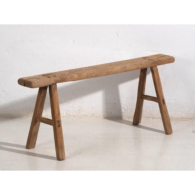 Antique Oriental Wooden Bench For Sale - Image 9 of 9