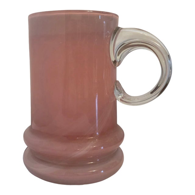 Rare Postmodern Pink Opaline Art Glass Tankard Vase by Jerzy Sluczan-Orkusz, Poland 1970s For Sale