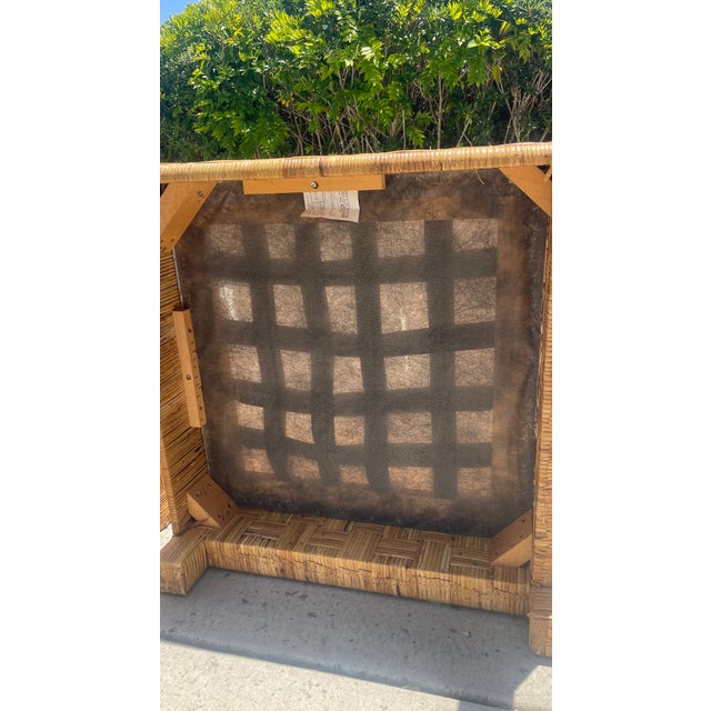 Vintage Rattan Basketweave Sectional Sofa, Billy Baldwin Style For Sale - Image 13 of 14