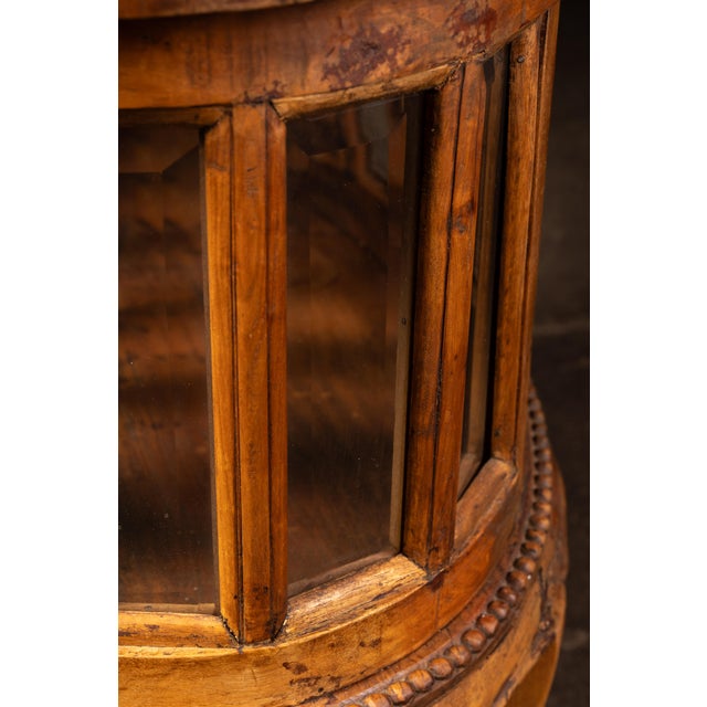 Antique Oak and Glass Serpentine Curio Cabinet For Sale - Image 12 of 12