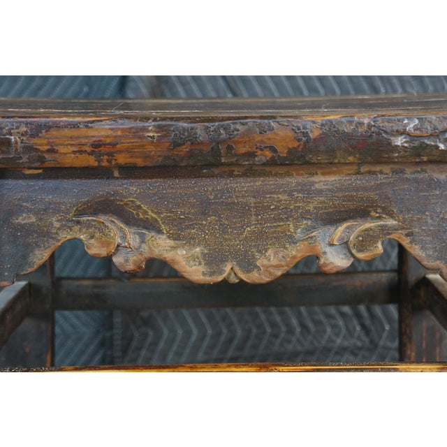 Mid-20th Century Chinese Ming Style Elm Altar Wine Table Hall Console 35" For Sale - Image 4 of 18