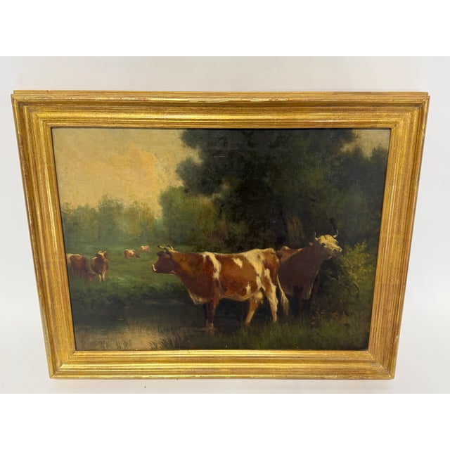 19th Century, Circle of Henry William Banks Davis r.a "Cattle in Pasture" For Sale - Image 10 of 11