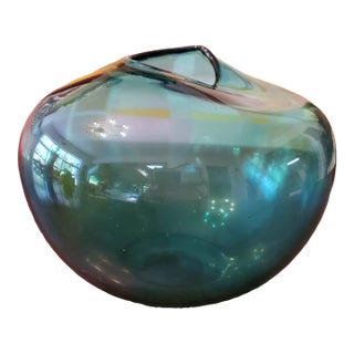 1970s Mid Century Modern Murano Style Free Form Art Glass Vase For Sale