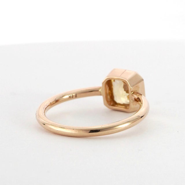 Gia No Heat Yellow Sapphire Solitaire Ring 2.15ct in 14k Gold Size 7.75 For Sale In New York - Image 6 of 13