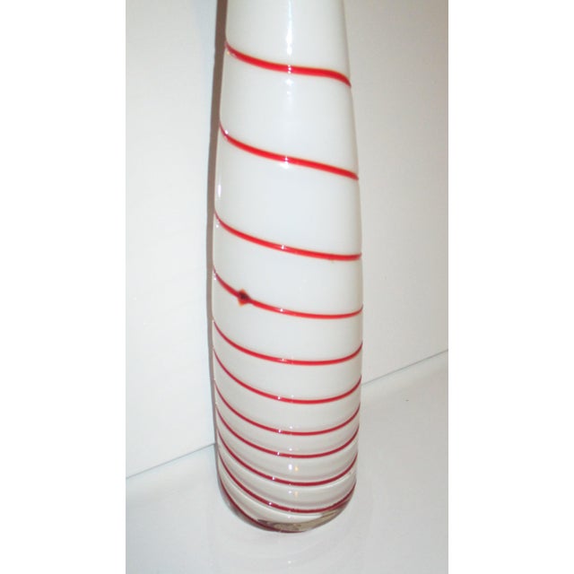 Art Glass Murano Glass Striped Peppermint White Red Vases 2