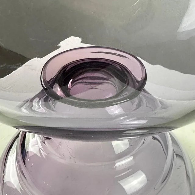 Glass Vintage Glass Ball Vase attributed to Daum Nancy, 1970s For Sale - Image 7 of 10