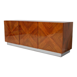 Early 20th Century Book-Matched Rosewood Sideboard Attributed to Milo Baughman