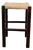 Vintage Rustic Wooden Stool with Straw Seat, 1960s For Sale