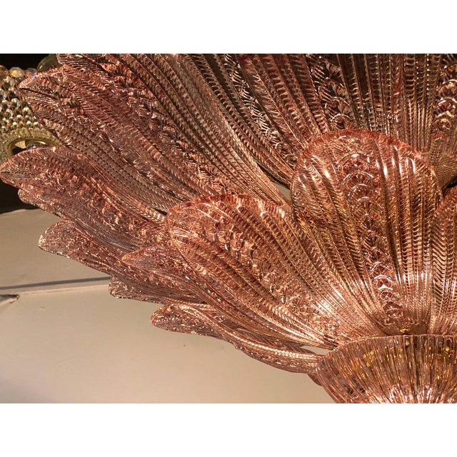 Pink and Amethyst Murano Glass Leaves Ceiling Light, 1990s For Sale - Image 10 of 13