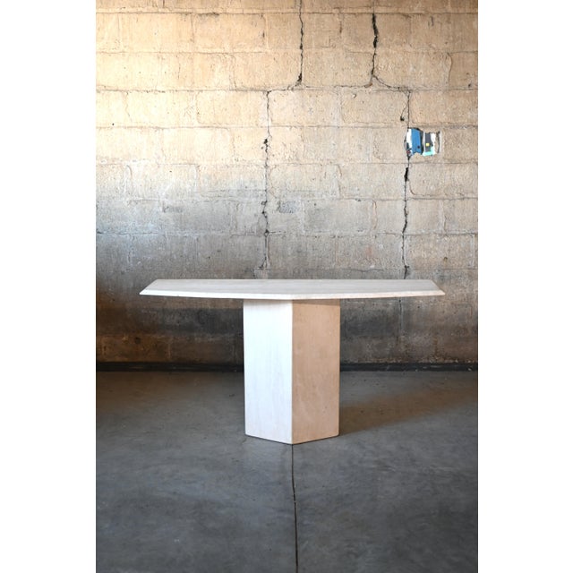 Italian Travertine Console Table For Sale - Image 4 of 8