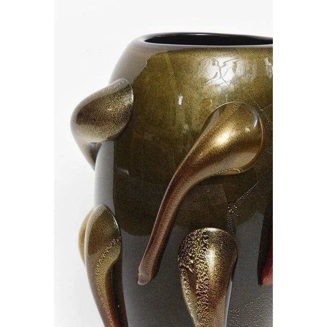 Pino Signoretto Pino Signoretto Gold Inlaid Vase For Sale - Image 4 of 10