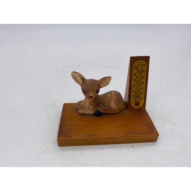 Mid-Century Modern Mid 20th Century Ceramic Copper Wood Deer Figural Collection, Lot of 5 For Sale - Image 3 of 6