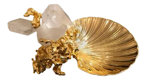 Claude Victor Boeltz French Gold Bronze Dish Sculpture
