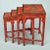 Late 19th Century Chinese Red Lacquered Nest of Quarteto Tables For Sale - Image 5 of 10