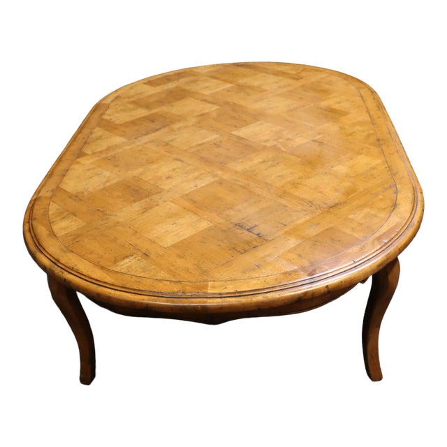 Country French Style Parquetry Coffee Table For Sale