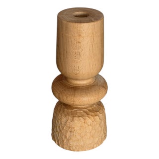 Beech Candlestick by Romain Des Bois For Sale