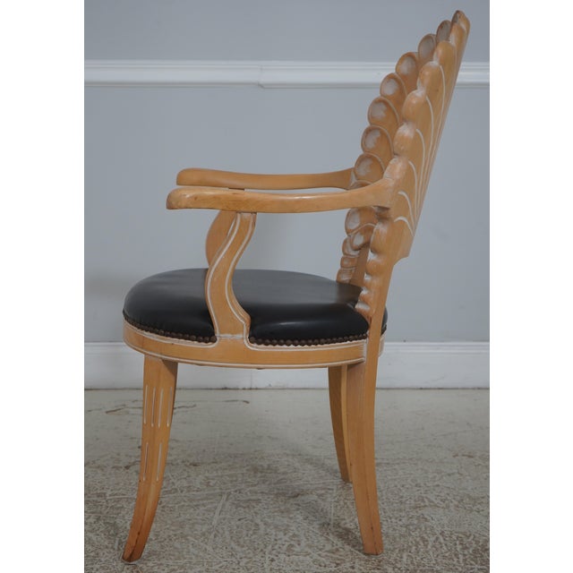 Italian Set of 6 Italian Grotto Style Shell Back Dining Room Chairs For Sale - Image 3 of 18
