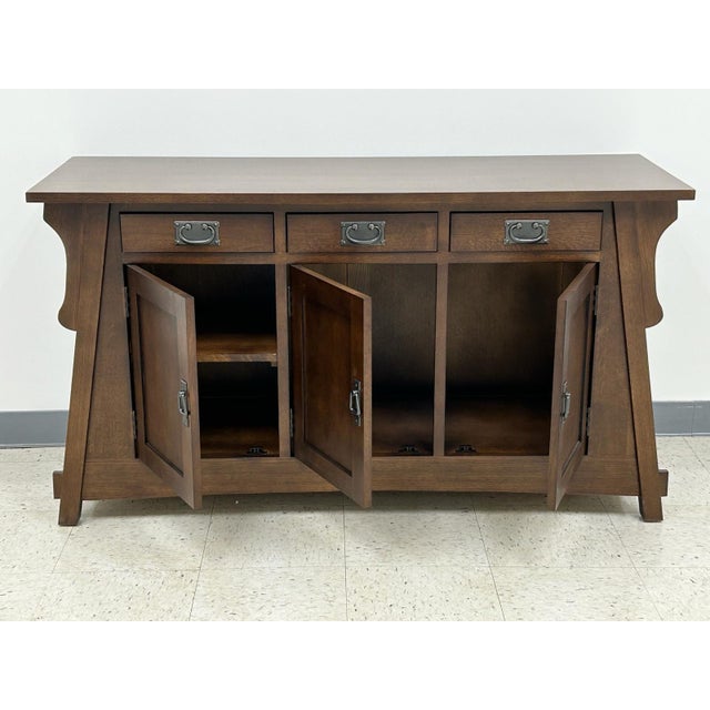 Mission Oak Crofter Console Cabinet - 55" Micheals Cherry For Sale - Image 9 of 14