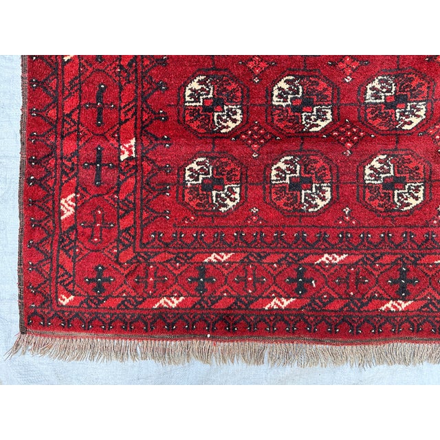 Red Antique Red Bokhara Hand-Knotted Wool Rug - 7'9" X 5'3" For Sale - Image 8 of 11