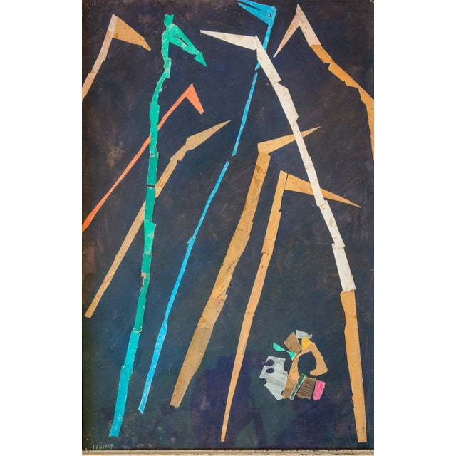 André Lanskoy (1902-1976) untitled circa 1970 original signed collage on paper dimensions of work: 68 cm x 44 cm signed...