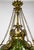 19th Century 19th Century Victorian Art Nouveau Green Slag Glass & Brass Mascaron Pendant Light With Chain Fringe For Sale - Image 5 of 13