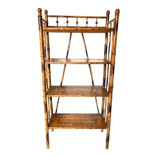 Late 19th Century Chinoiserie Tortoise Bamboo Shelving Unit For Sale