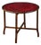 Round Red Leather-Top Occasional Table For Sale
