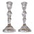 80's Classic Crystal Candlestick Holders- Set of 2 For Sale