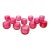 Mid Century Optic Pink Cranberry Roly Poly Glasses, Set of 12 For Sale