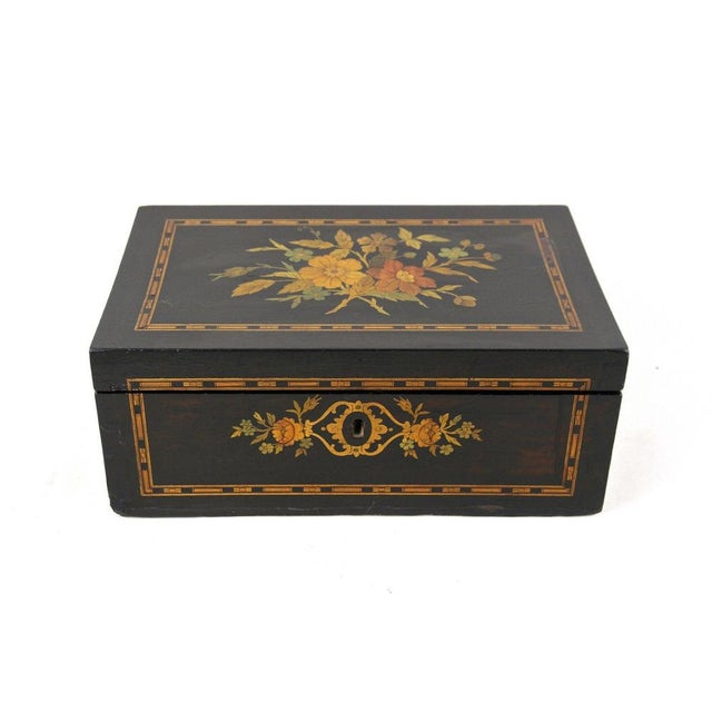 Charming, late 19th century jewelry box from the period in Austria around 1890. This real beautiful designed ebonized...