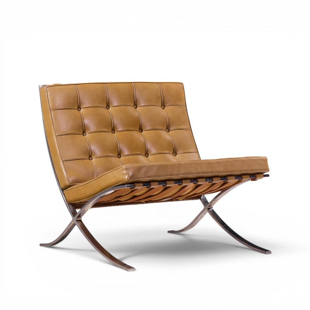 Knoll Mies Van Der Rohe for Knoll Mid Century Barcelona Lounge Chairs - Pair For Sale - Image 4 of 13