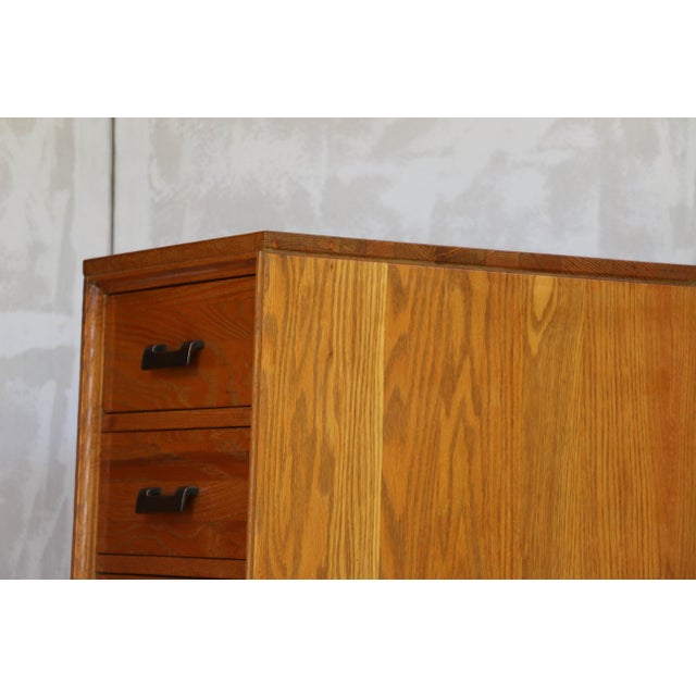 Vintage Pair of 1940s Solid Oak Nightstands For Sale - Image 13 of 18