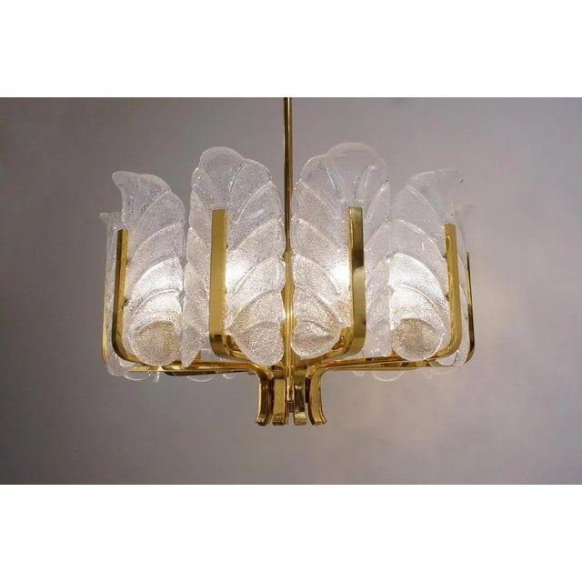 Murano Glass Leaf Chandelier by Carl Fagerlund for Orrefors, 1960 For Sale - Image 9 of 10