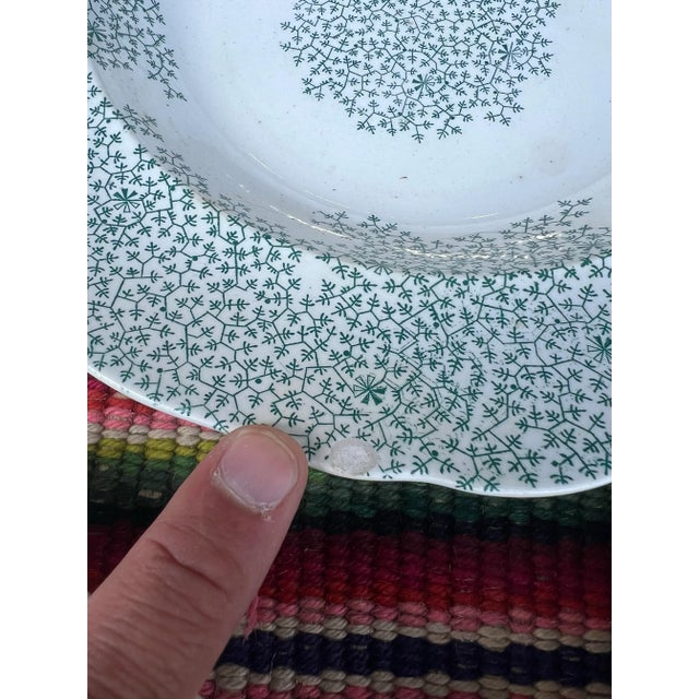 Circa 1830s Green Transferware Staffordshire Soup Plates, "Fibre" Pattern- Set of 7 For Sale - Image 12 of 12