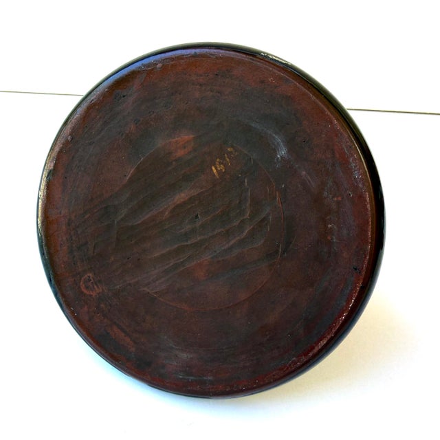 English Antique English Match Striker / Match Holder – Black Glazed Stoneware – C. 1912 For Sale - Image 3 of 3