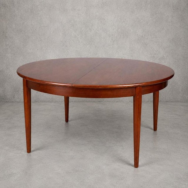 Mid-Century Extending Teak Dining Table Round to Oval Butterfly Leaf Table from Elliotts of Newbury, 1960s For Sale - Image 11 of 11