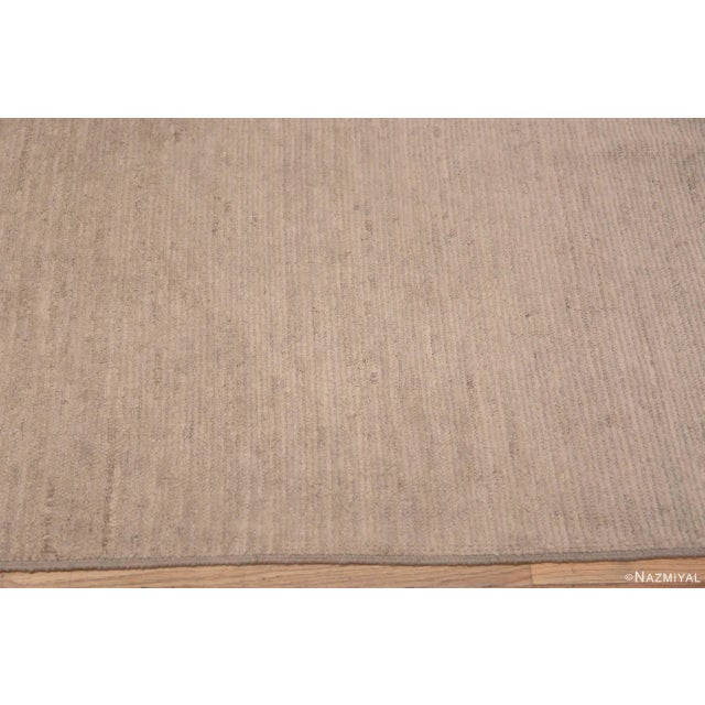 Abstract Nazmiyal Collection Solid Minimalist Cream Color Modern Area Rug For Sale - Image 3 of 7