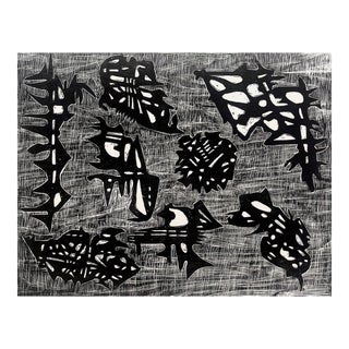 20th C Woodblock Print by Ruth Leaf For Sale