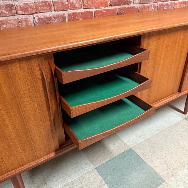 Axel Christensen Danish Modern Teak Credenza by Axel Christiansen for Aco Møbler c.1960s, Attributed For Sale - Image 4 of 11