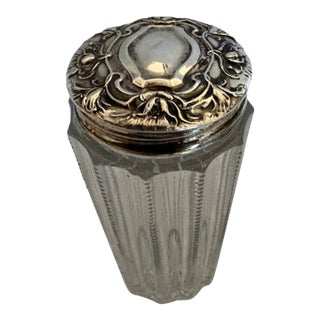 Late 19th Century Sterling Silver Topped Powder Jar For Sale