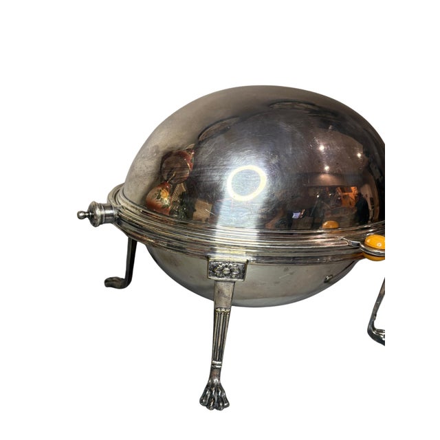 Vintage Carrington Hotel Silverplate Chafing Dish With Domed Lid & Claw Feet For Sale - Image 12 of 12
