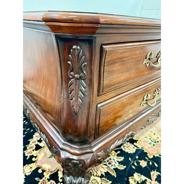 Councill Furniture Councill Carved Mahogany Coffee Table With 8 Drawers For Sale - Image 4 of 7