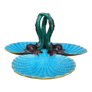 Large 19th Century Victorian Shell & Dolphins Centerpiece George Jones