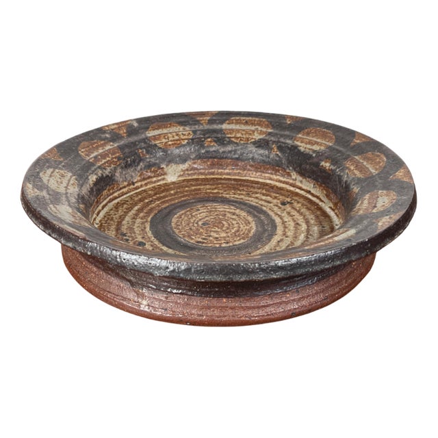 Mid-Century Modern Danish Studio Pottery Large Bowl by Lisbeth Sallingboe for Jelling Keramik, 1960s For Sale