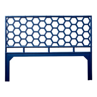 Honeycomb Headboard King - Navy Blue For Sale