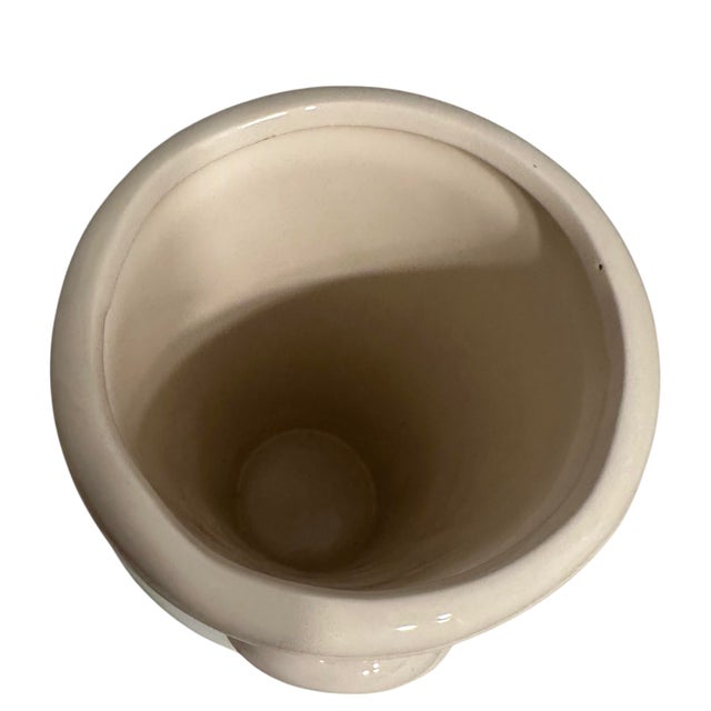 Vintage Geometric Turquoise Bird on a Branch Motif Vase For Sale - Image 10 of 11