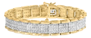 10K Yellow Gold 5.00 Cttw Round-Cut Diamond Link 7" Bracelet (J-K Color, I1-I2 Clarity)