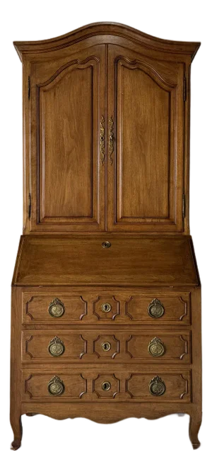 Vintage Italian Louis XV Provincial-Style Oak Secrétaire Cabinet