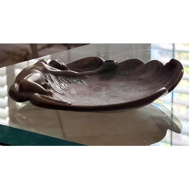 An exquisite antique French Art Nouveau patinated cast bronze (or high-quality heavy brass alloy) vide-poche, pin tray, or...